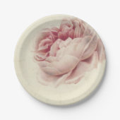 Roze Roos (1792) – タイムレスヴィンテージ植物芸術 ペーパープレート (正面)