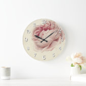 Roze Roos (1792) – タイムレスヴィンテージ植物芸術 ラージ壁時計 (ホーム)