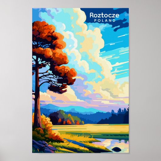 Roztocze Spain vintage travel illustration ポスター (正面)