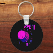 Rpe おもしろい 11重量挙げボディビルフィットネスGy キーホルダー (正面)