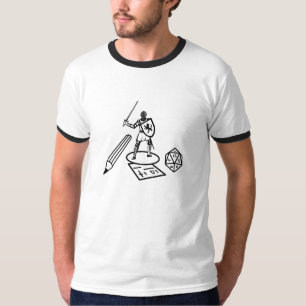 RPGのテーブル-黒いデザイン- Tシャツ