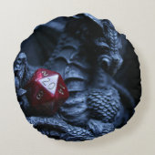 RPGのドラゴンd20の円形の枕 ラウンドクッション (裏面)