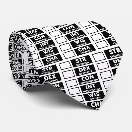 RPGの能力スコア(黒及び白) ネクタイ (ロール)