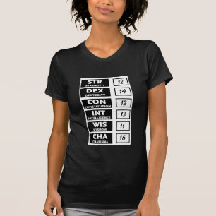 RPGの能力スコア(黒及び白) Tシャツ