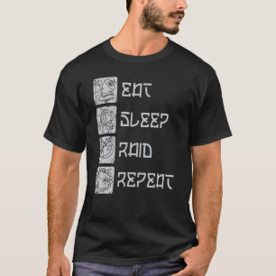 RPGの食べRAIDリピートRPGビデオゲームMMO Tシャツ