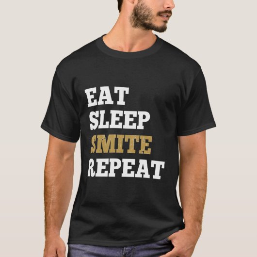 Rpgの食べRoleplayingゲーマーのための睡眠Smiteリピート Tシャツ (正面)