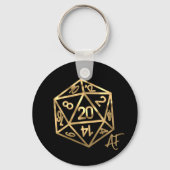 RPGクリストファーAF | 金ゴールドファンタジーテーブルトップPnPゲーマーサイコロ キーホルダー (正面)