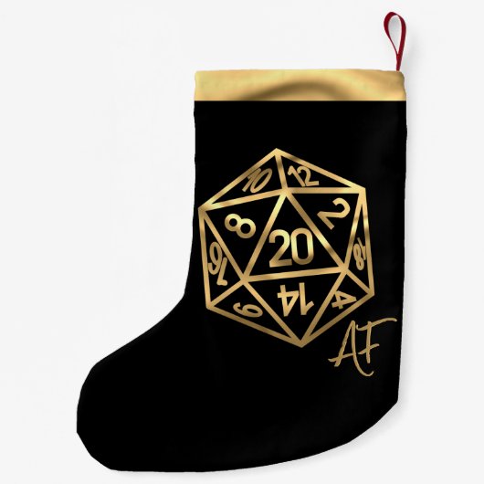RPGクリストファーAF | 金ゴールドファンタジーテーブルトップPnPゲーマーサイコロ スモールクリスマスストッキング (裏面)