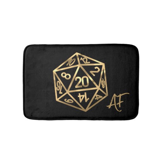 RPGクリストファーAF | 金ゴールドファンタジーテーブルトップPnPゲーマーサイコロ バスマット (正面)