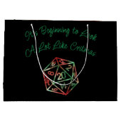 RPGクリスマス | クリスマスファンタジーテーブルトップゲーマーサイコロ ラージペーパーバッグ (裏面)