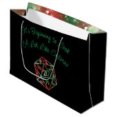 RPGクリスマス | クリスマスファンタジーテーブルトップゲーマーサイコロ ラージペーパーバッグ (正面アングル)