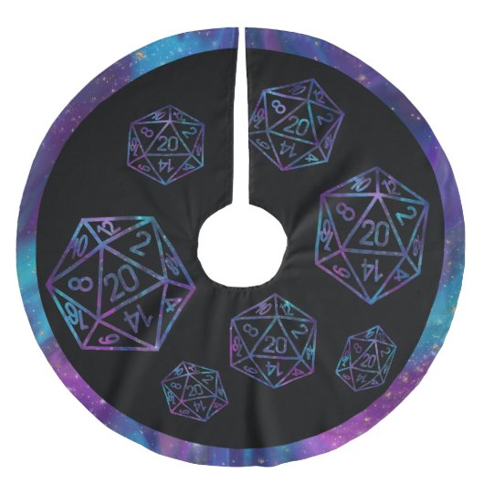 RPGクリスマス | ネブラファンタジー卓上ゲーマーサイコロ ブラッシュドポリエステルツリースカート (正面)