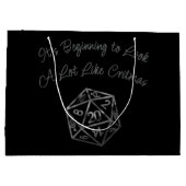 RPGクリスマス | ファンタジー卓上レトロゲーマーサイコロ ラージペーパーバッグ (裏面)