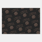 RPGクリスマス |ブルーファンタジーテーブルトップゲーマーサイコロ ラッピングペーパーシート (正面)