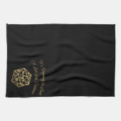 RPGクリスマス |金ゴールドファンタジーテーブルトップゲーマーサイコロ キッチンタオル (横)