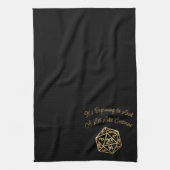 RPGクリスマス |金ゴールドファンタジーテーブルトップゲーマーサイコロ キッチンタオル (縦)