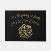 RPGクリスマス |金ゴールドファンタジーテーブルトップゲーマーサイコロ ドアマット (正面)