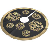 RPGクリスマス |金ゴールドファンタジーテーブルトップゲーマーサイコロ ブラッシュドポリエステルツリースカート (アングル)