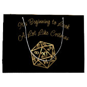 RPGクリスマス |金ゴールドファンタジーテーブルトップゲーマーサイコロ ラージペーパーバッグ (裏面)