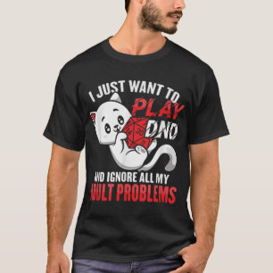 RPGゲーマーのDND CATデザイン Tシャツ