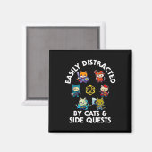RPGゲーマー猫のサイドクエスト 楽しいオタク ADHD 猫 メンズ マグネット (正面/裏面)