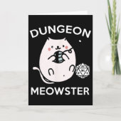 RPGゲーマー猫のサイドクエスト 楽しいオタク D20ダイス ゲーム カード (正面)