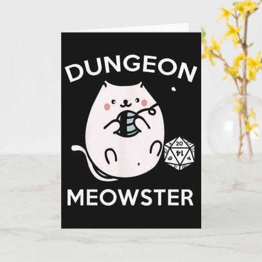RPGゲーマー猫のサイドクエスト 楽しいオタク D20ダイス ゲーム カード (黄色い花)