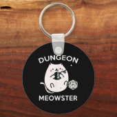RPGゲーマー猫のサイドクエスト 楽しいネิร์ド D20 サイコロ ゲーム キーホルダー (正面)