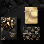 RPGゲームオン | ゴールドファンタジーテーブルトップレトロゲーマー ラッピングペーパーシート