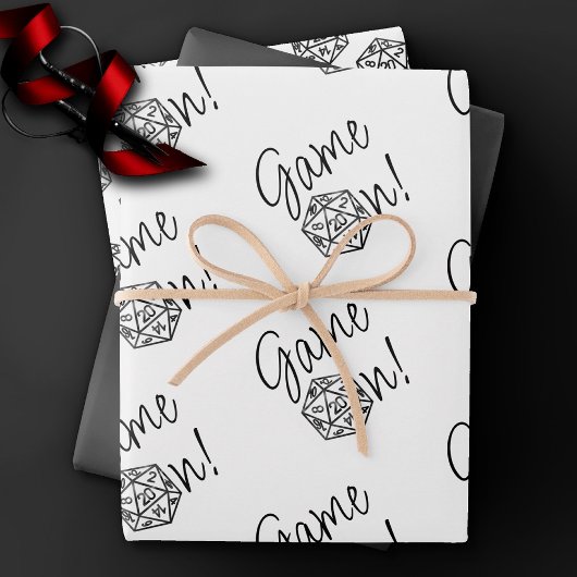 RPGゲームオン | ファンタジーテーブルトップレトロゲーマー ダイス ラッピングペーパーシート