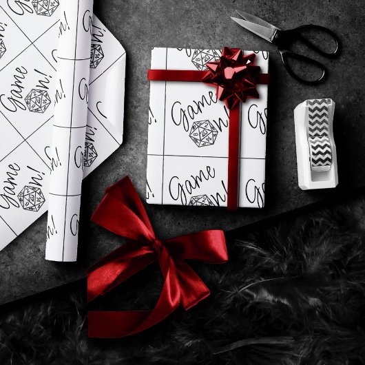 RPGゲームオン | ファンタジーテーブルトップレトロゲーマー ダイス ラッピングペーパー