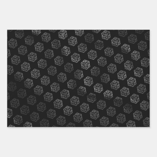 RPGゲームオン | 旧世代テーブルトップロールプレーヤーのためのダイス ラッピングペーパーシート (正面3)