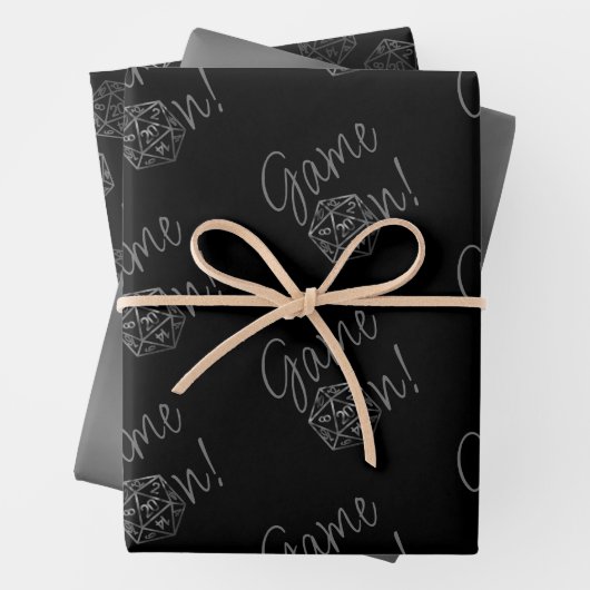 RPGゲームオン | 旧世代テーブルトップロールプレーヤーのためのダイス ラッピングペーパーシート (インサイチュ)