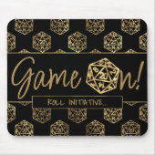 RPGゲームオン | 金ゴールドファンタジー卓上レトロゲーマー マウスパッド (正面)