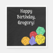 RPGゲームサイコロ、ボード、ファンタジーゲームをテーマにしたパーティー スタンダードランチョンナプキン