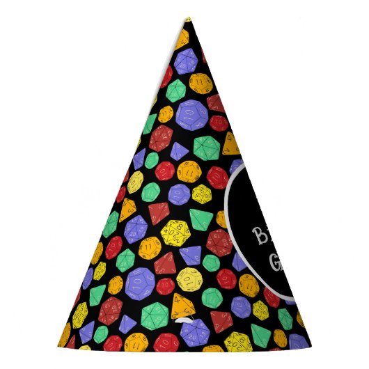 RPGゲームサイコロ、ボード、ファンタジーゲームをテーマにしたパーティー パーティーハット (左)