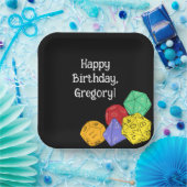 RPGゲームサイコロ、ボード、ファンタジーゲームをテーマにしたパーティー ペーパープレート (パーティー)