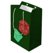 RPGゲームサイコロ、ボード、ファンタジーゲームクリスマス ミディアムペーパーバッグ (裏面アングル)