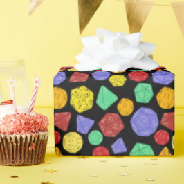 RPGゲームサイコロ、ボード、ファンタジーゲームパターン（の模様が）ある ラッピングペーパー