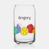 RPGゲームサイコロ、ボード、ファンタジーゲームパーソナライズされた ガラス缶 (正面)