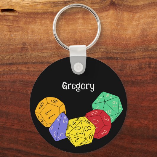 RPGゲームサイコロ、ボード、ファンタジーゲームパーソナライズされた キーホルダー (正面)