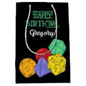 RPGゲームサイコロ、ボード、ファンタジーゲームパーソナライズされた ミディアムペーパーバッグ (正面)