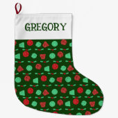 RPGゲームサイコロ、ボード、ファンタジーゲームパーソナライズされた ラージクリスマスストッキング (正面)