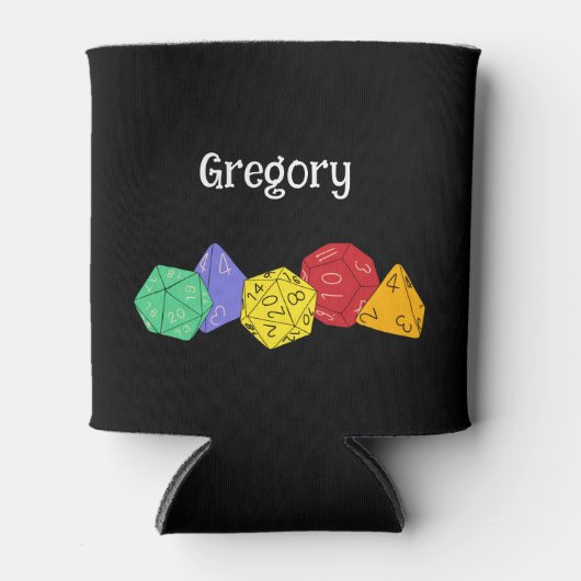 RPGゲームサイコロ、ボード、ファンタジーゲームパーソナライズされた 缶クーラー (正面)