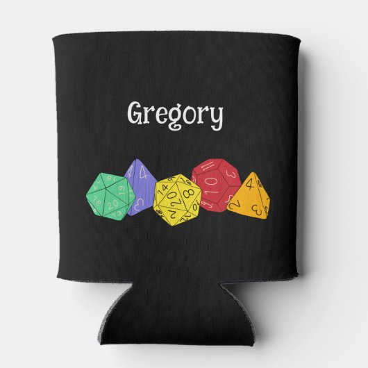 RPGゲームサイコロ、ボード、ファンタジーゲームパーソナライズされた 缶クーラー (裏面)