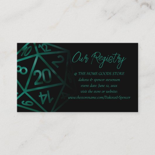 RPGサイコロ | エメラルドファンタジーテーブルトップゲーマーレジストリ エンクロージャーカード (正面)