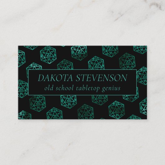RPGサイコロ | エメラルドファンタジー卓上ゲーマーブランディング 名刺 (正面)