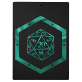 RPGサイコロ | エメラルドファンタジー卓上レトロゲーマー クリップボード (裏面)