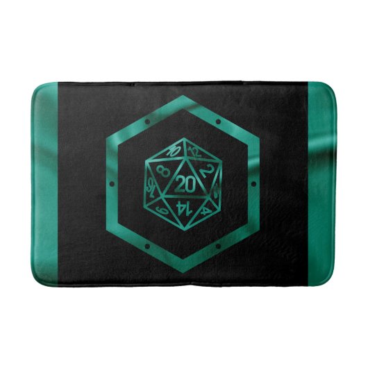 RPGサイコロ | エメラルドファンタジー卓上レトロゲーマー バスマット (正面)