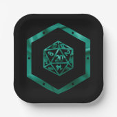 RPGサイコロ | エメラルドファンタジー卓上レトロゲーマー ペーパープレート (正面)